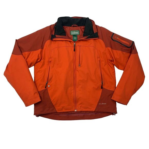 LL Bean Jacket Mens M Medium Reg Orange Waterproof Insulated 3 in 1 Winter Coat - Picture 1 of 16